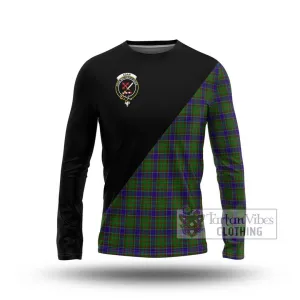 Adam Tartan Long Sleeve T-Shirt with Family Crest and Military Logo Style