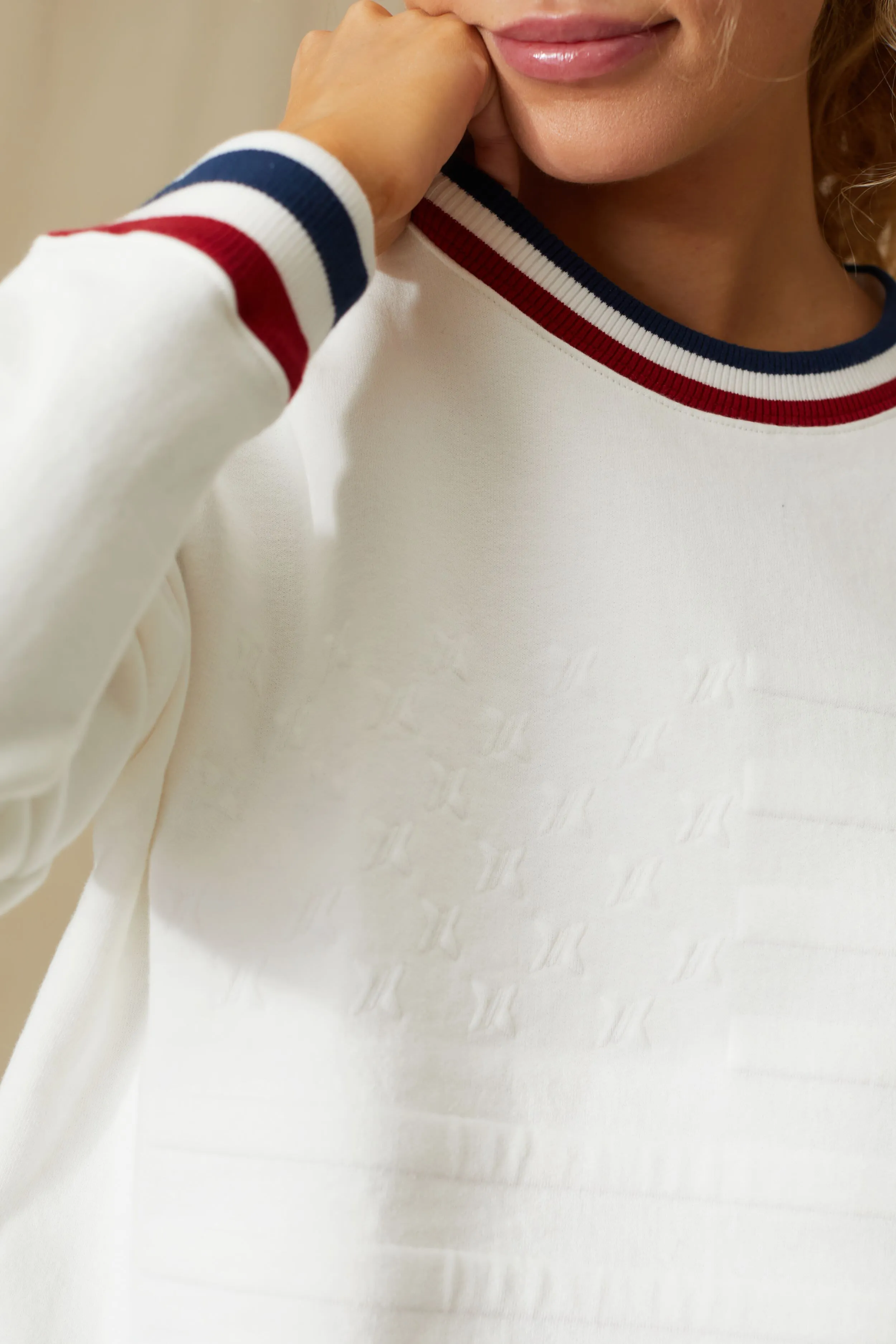 American Flag Embossed Natasha Pullover