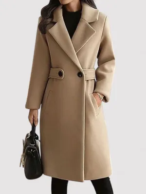 Ancien | Wool Winter Coat with Narrow Belt