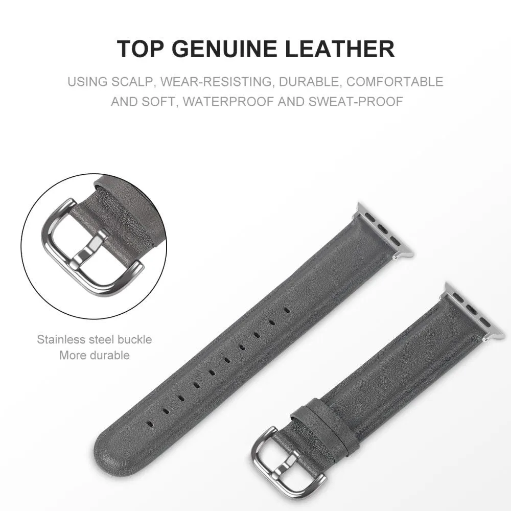 Apple Watch (41mm) cowhide genuine leather watch strap - Grey