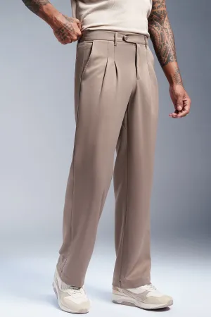 Ashen Beige Men's Stylised Korean Pants