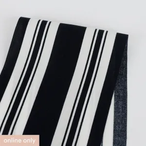 Awning Stripe Rayon Challis - Midnight