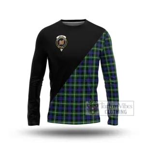 Baillie of Polkemmet Tartan Long Sleeve T-Shirt with Family Crest and Military Logo Style