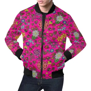 Berry Pop Blush All Over Print Bomber Jacket for Men