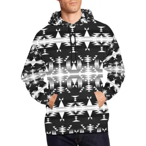 Between the Mountains Black and White Hoodie for Men (USA Size)