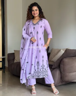 Biba Purple Kurta Suit Sets For Woman