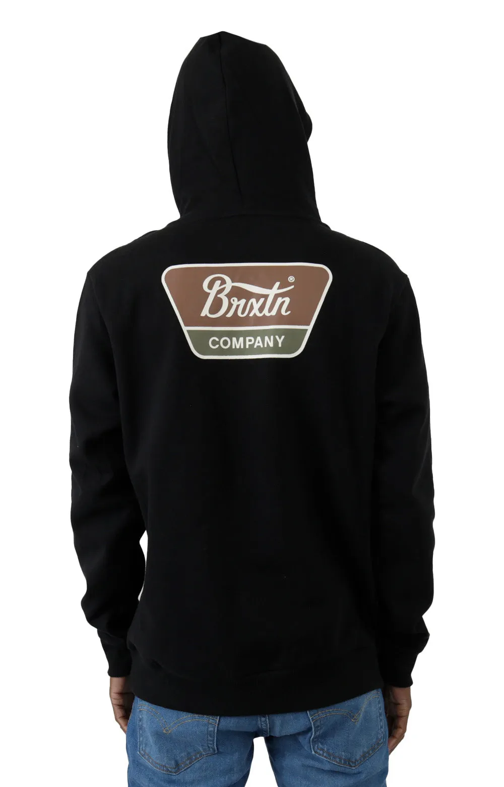 Brixton Linwood Eco-Friendly Pullover Hoodie - Black/Bison