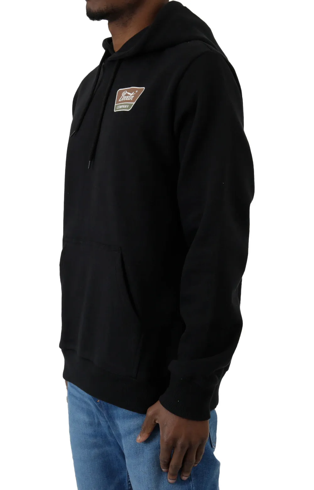 Brixton Linwood Eco-Friendly Pullover Hoodie - Black/Bison