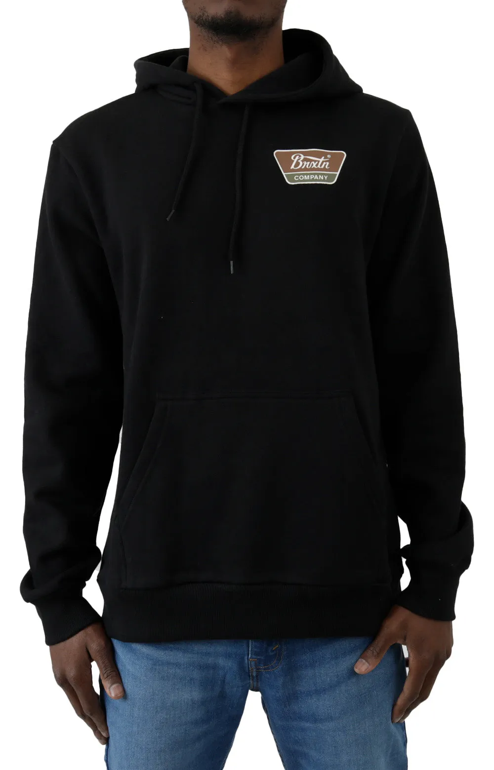 Brixton Linwood Eco-Friendly Pullover Hoodie - Black/Bison