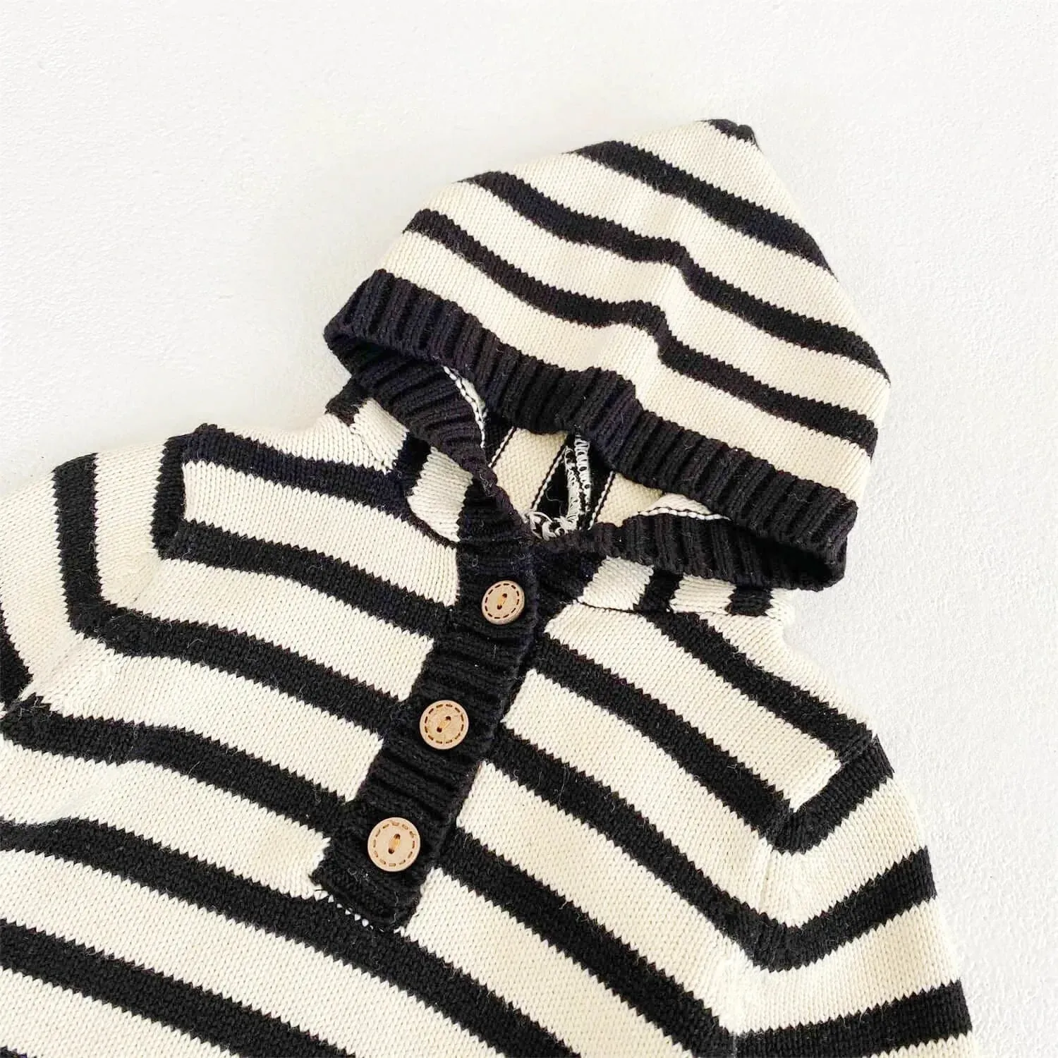 Chic Stripes - Hooded Long Sleeve Romper (3M-3T)