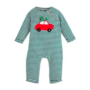 Christmas Car Crochet Green Romper