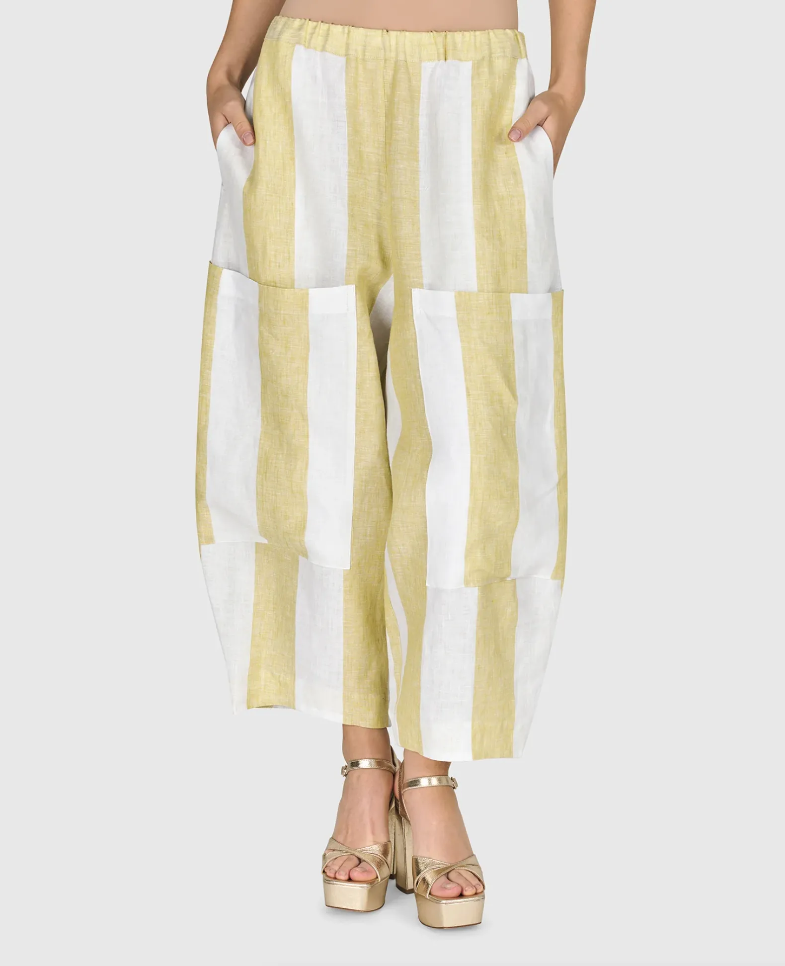 Citron Stripe Linen Pants