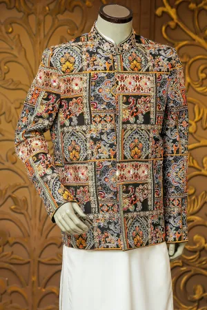 Colourful Handmade Prince Coat Resham Work