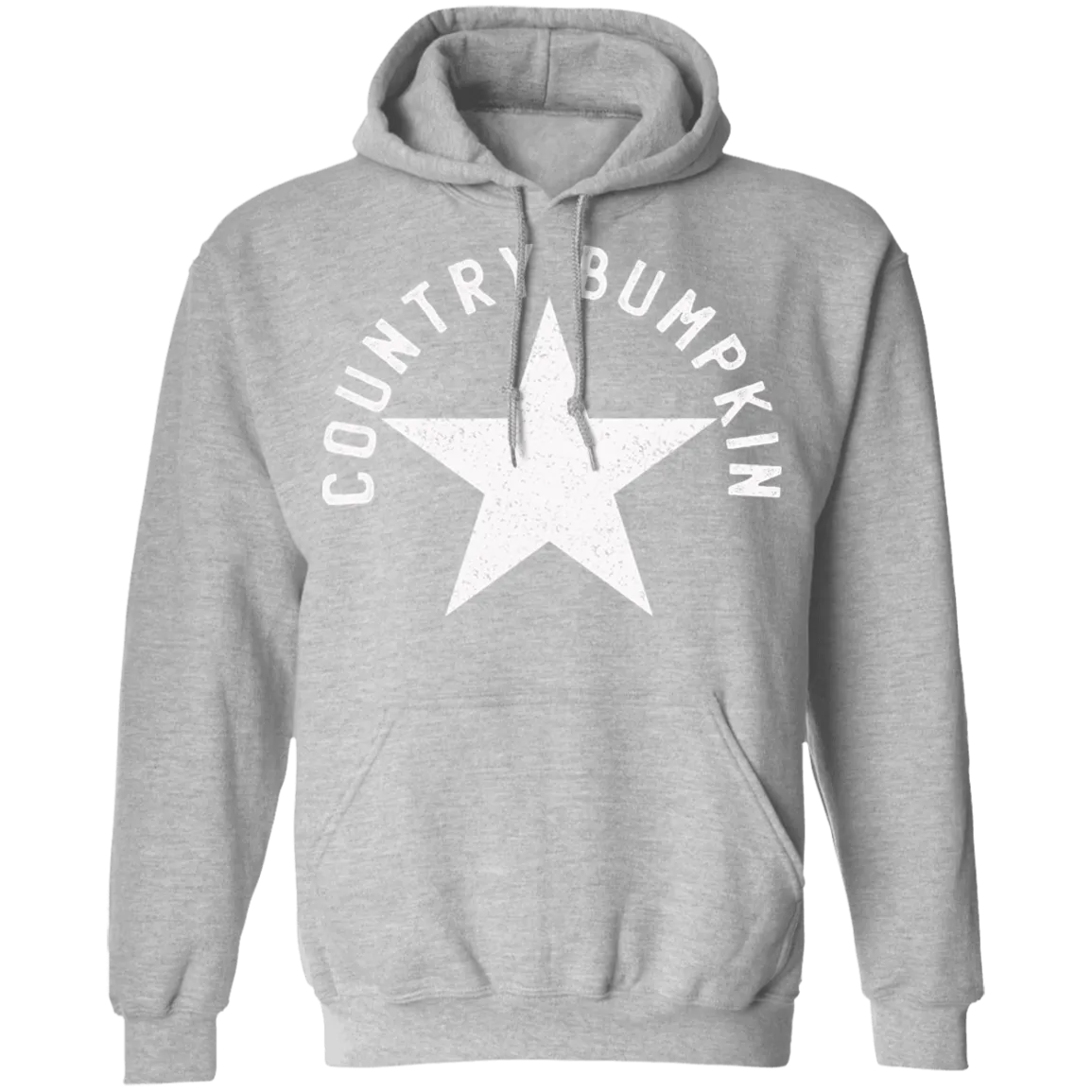 Country Bumpkin White Distressed Star Pullover Hoodie