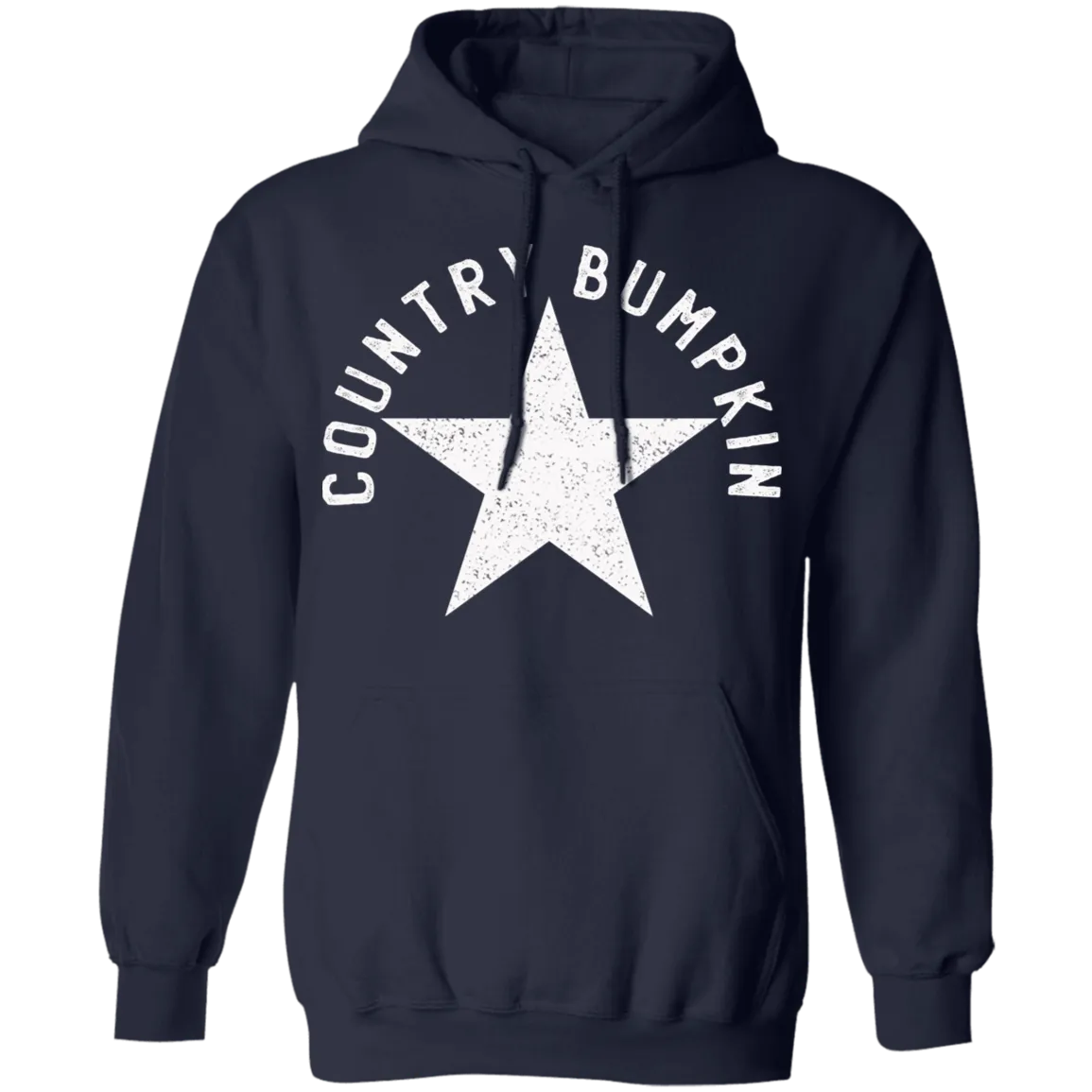 Country Bumpkin White Distressed Star Pullover Hoodie