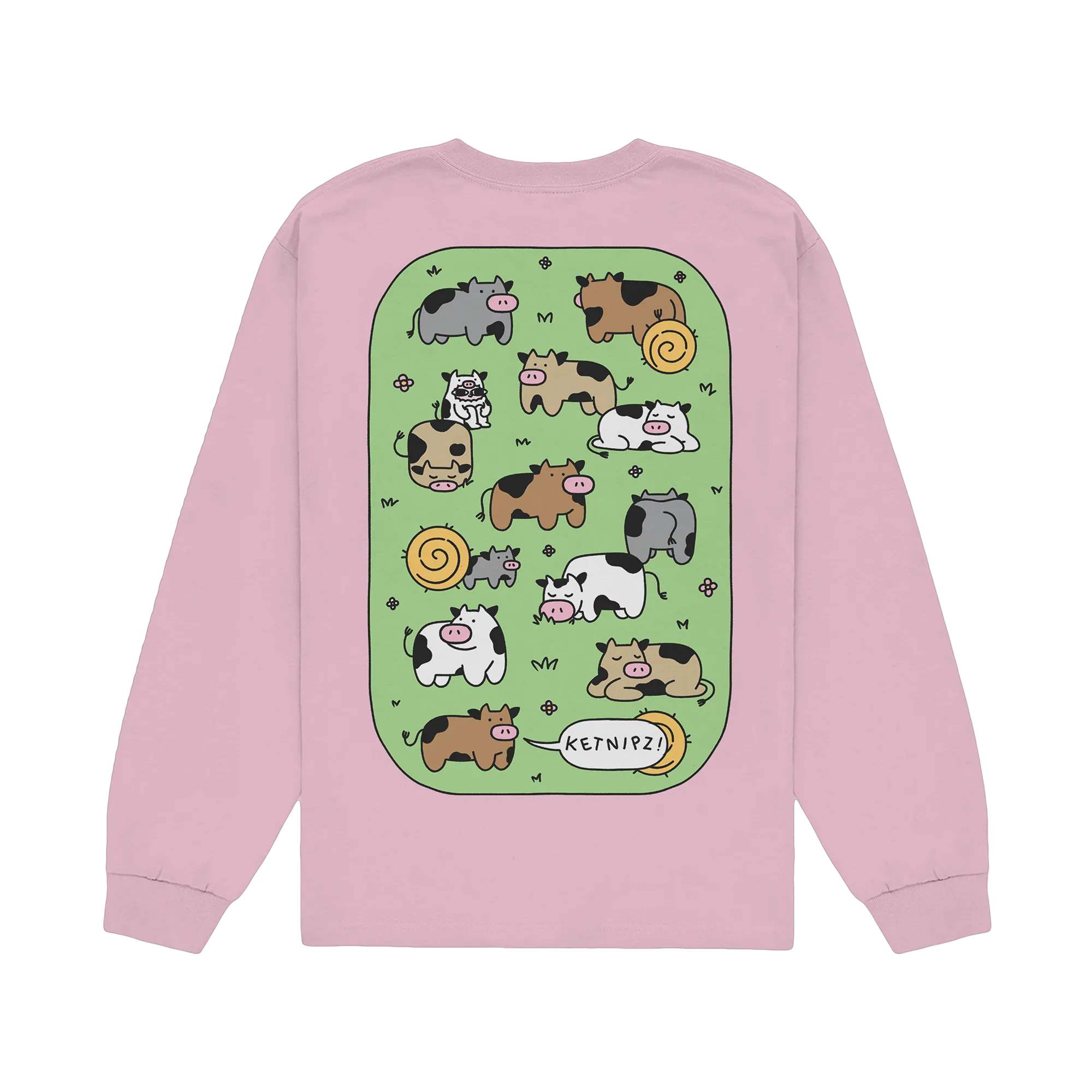 Cow Bean Pink Long Sleeve