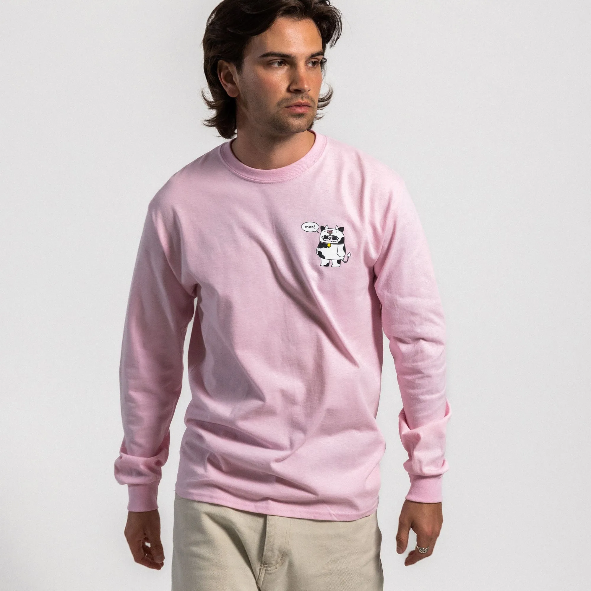 Cow Bean Pink Long Sleeve