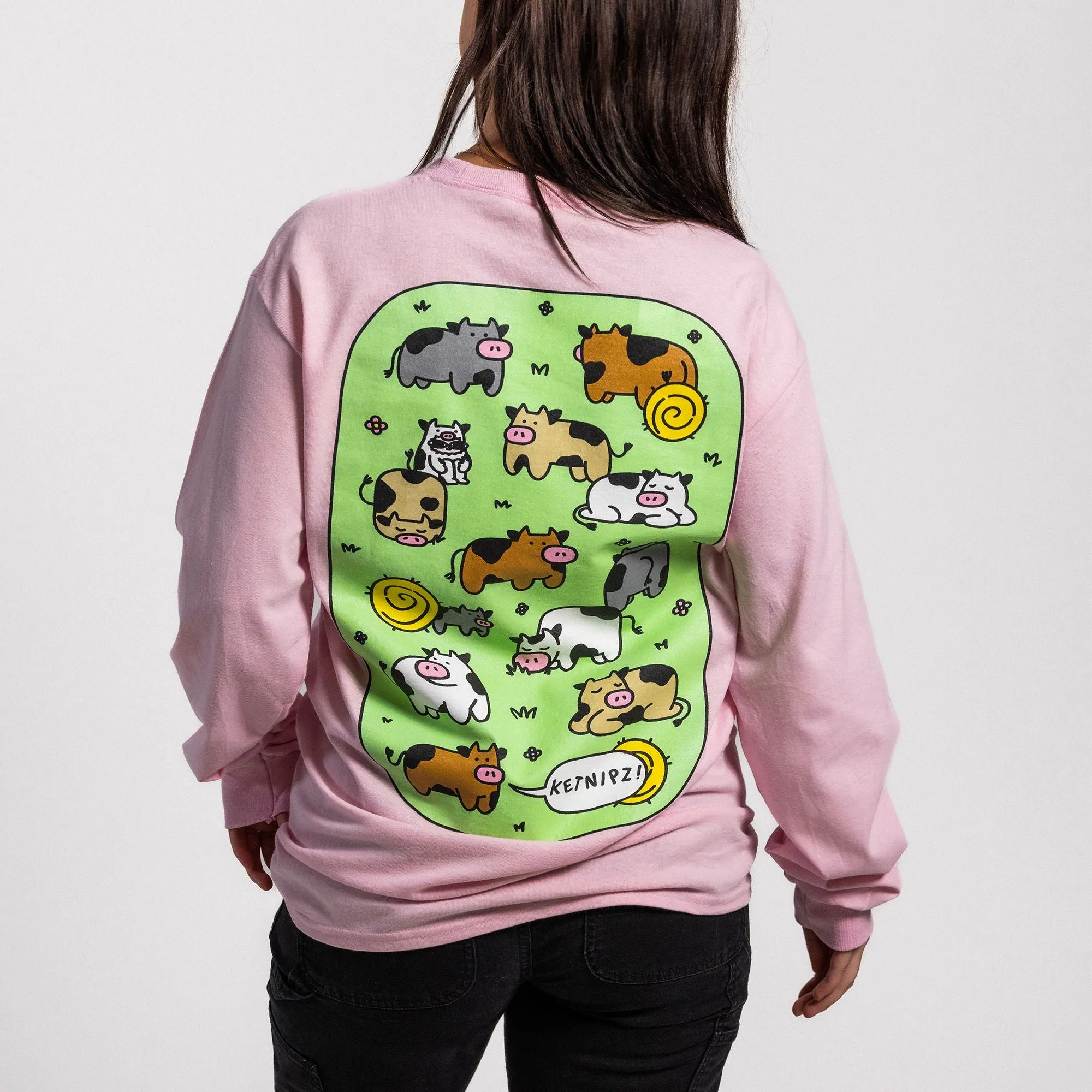 Cow Bean Pink Long Sleeve