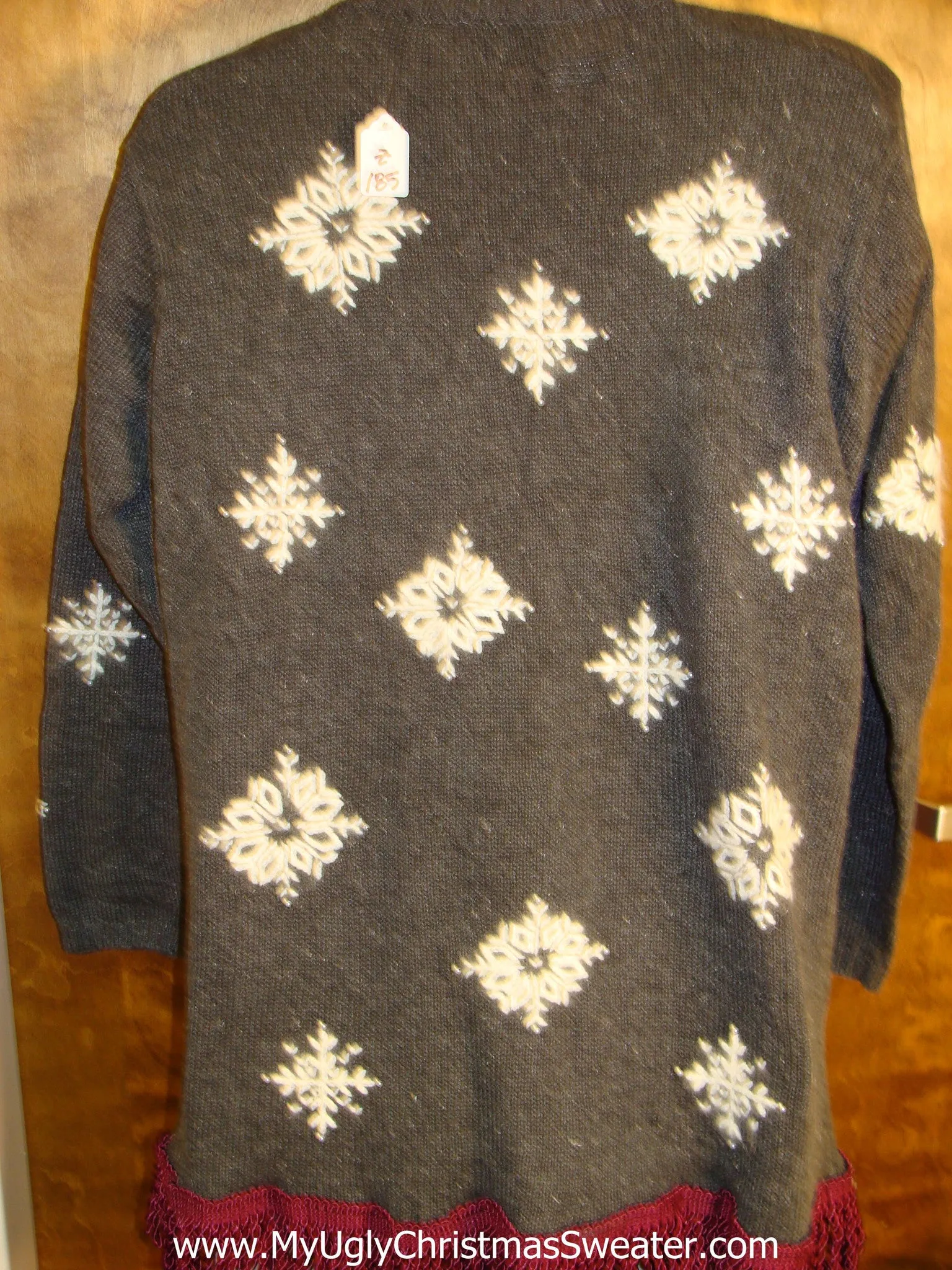 Crazy 80s Snowflake Themed Naughty Ugly Christmas Sweater with Lights