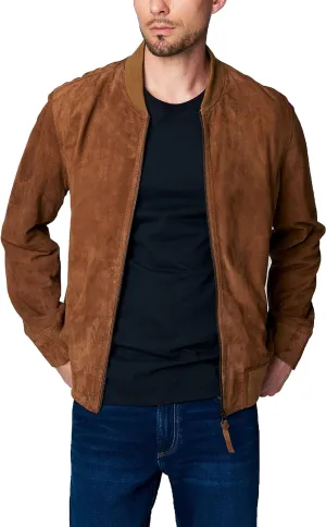 Davoris Brown Suede Bomber Leather Jacket