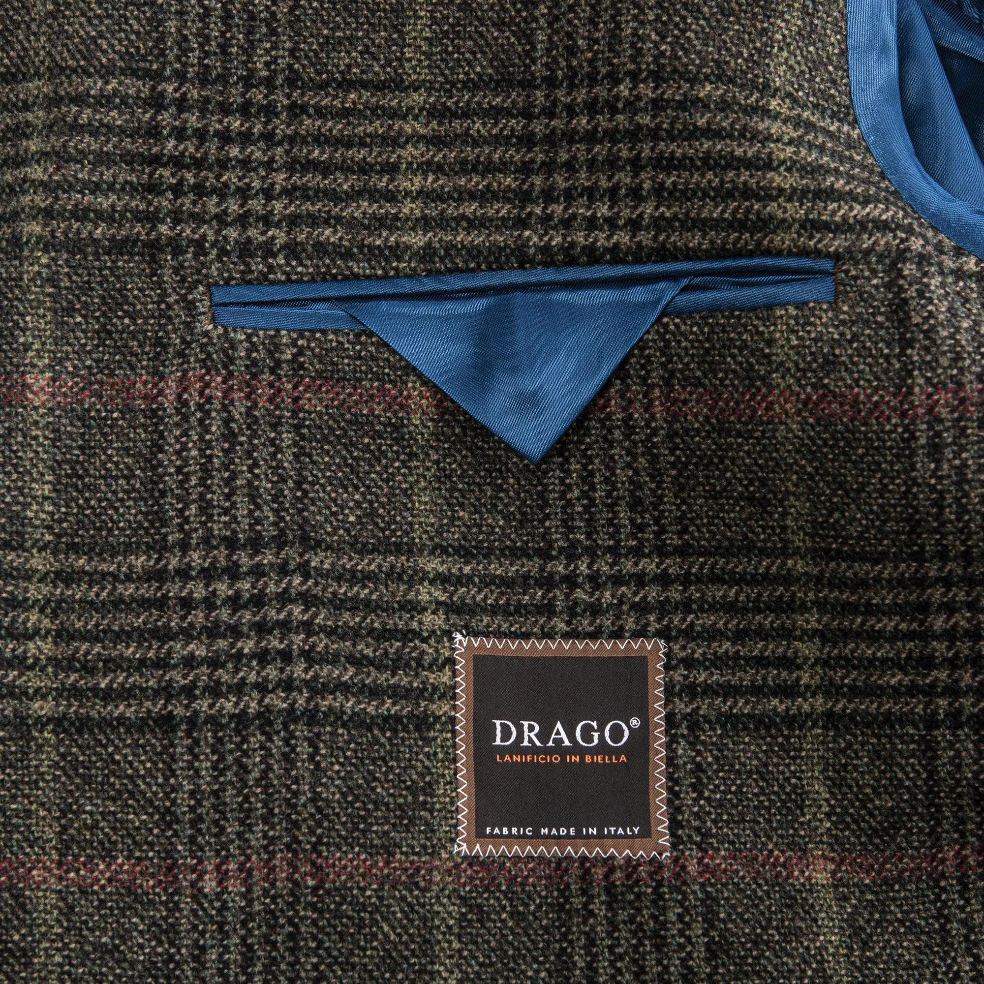 Drago Olive Drab Plaid Sport Coat