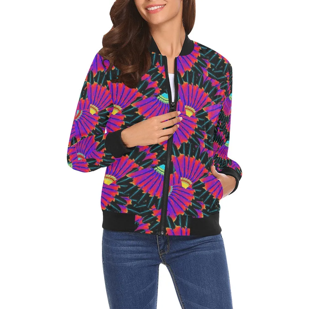 Eagle Feather Remix Bomber Jacket for Women