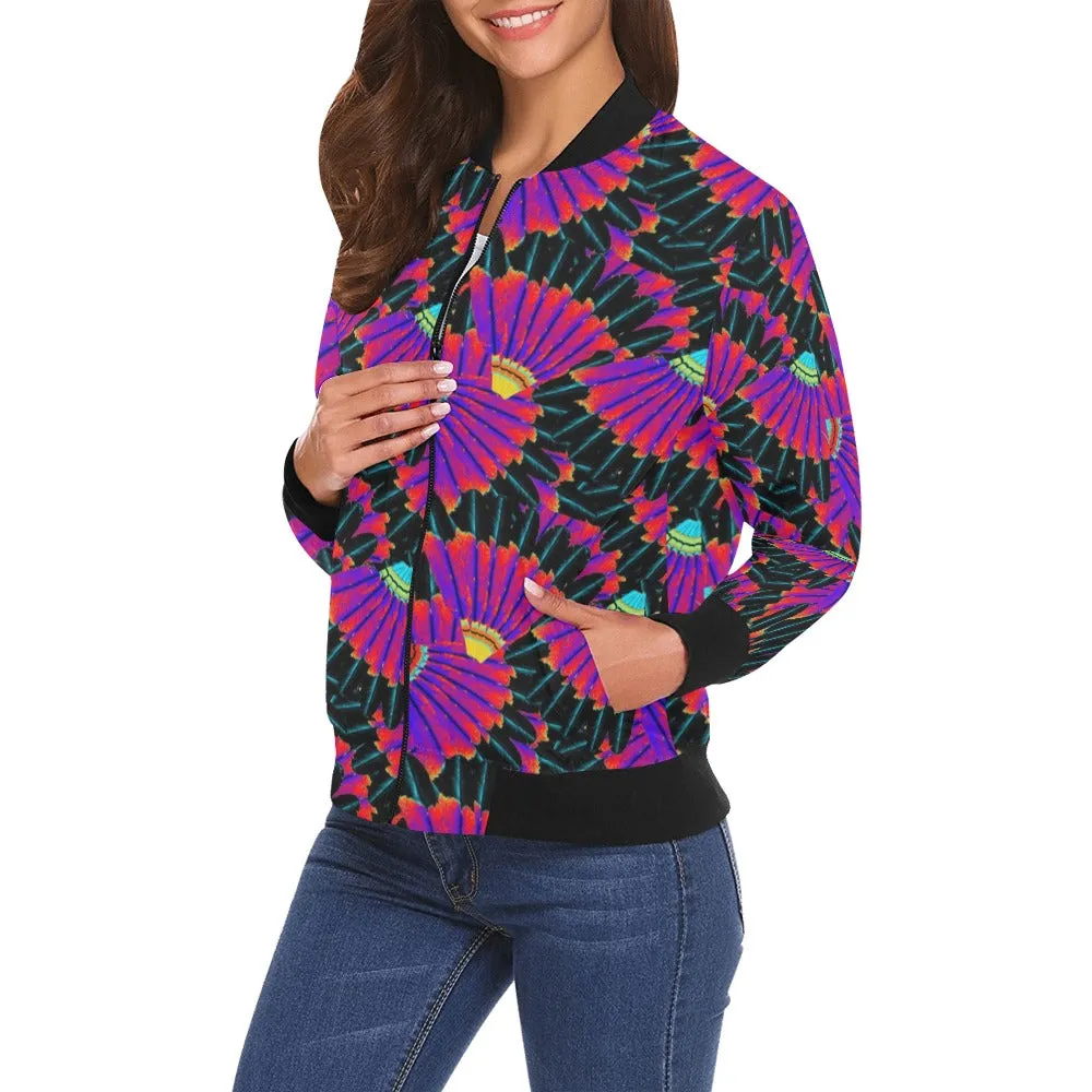 Eagle Feather Remix Bomber Jacket for Women