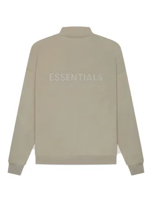 Fear Of God Essentials Back Logo Pullover Mockneck Half Zip Moss/Goat [SS21]