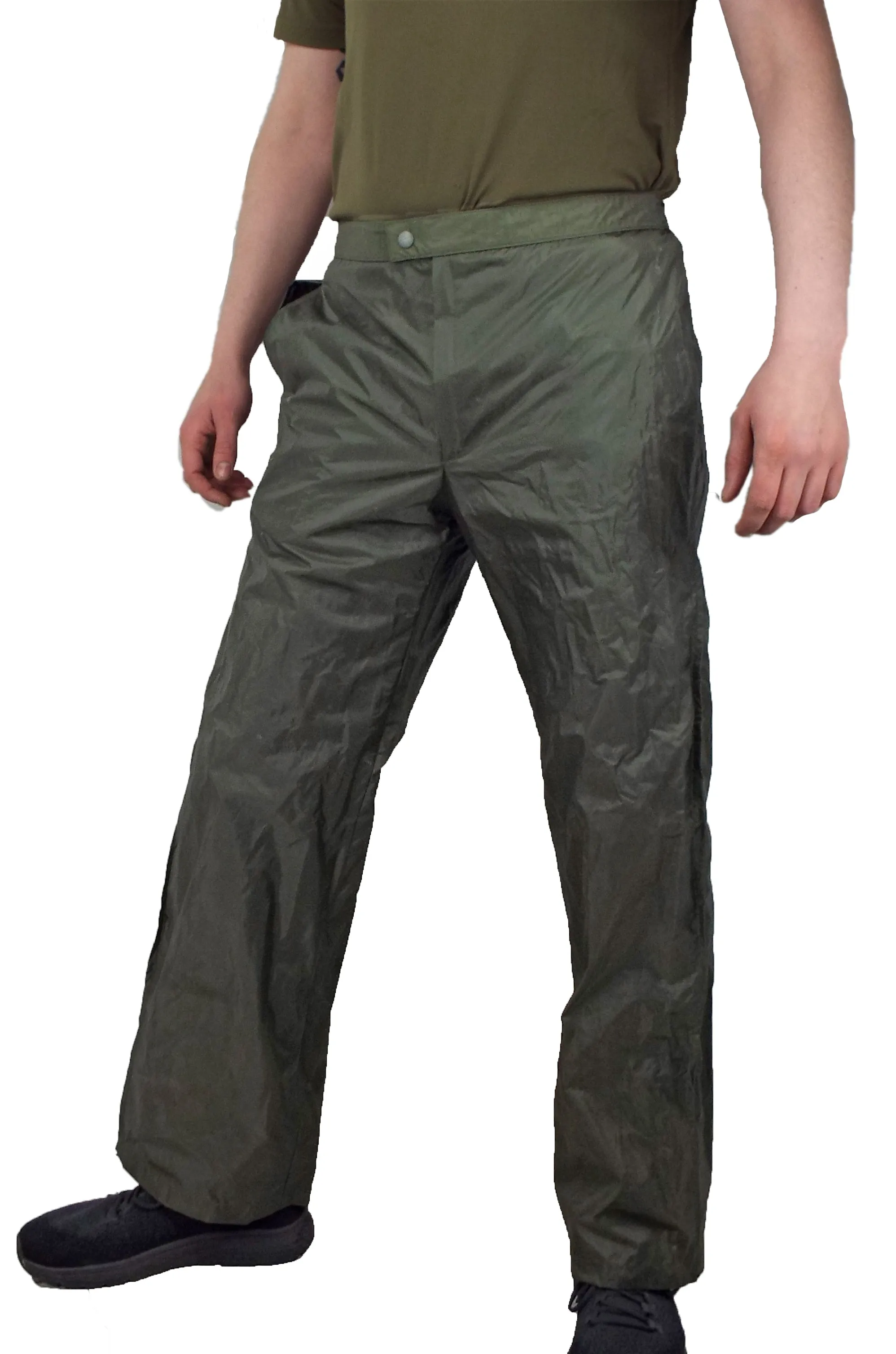 French Army - Waterproof Nylon Trousers – Olive Green - Super Grade