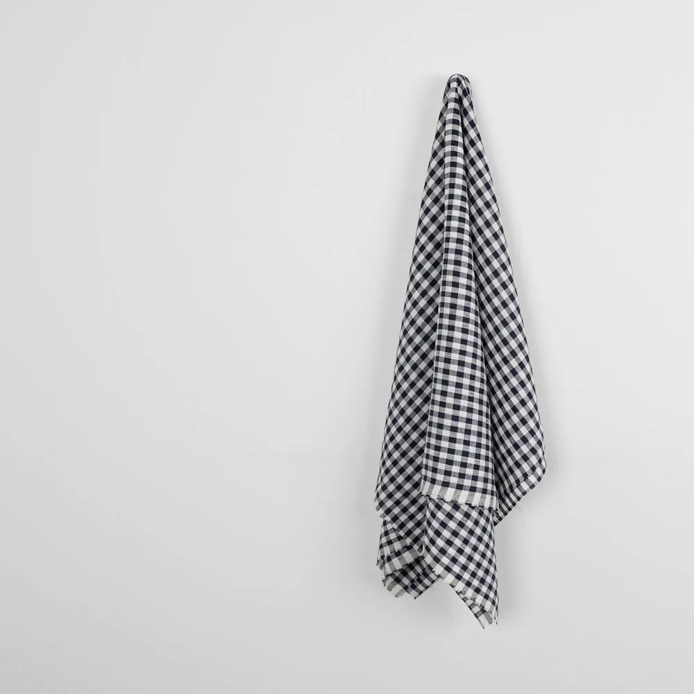 Gingham Linen - Navy