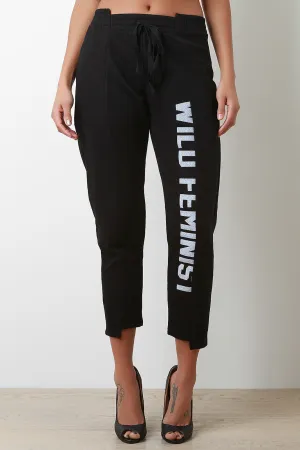 Graphic Print Capri Jogger Pants