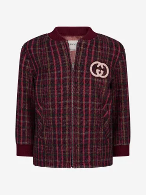 GUCCI Baby Boys Wool Check Bomber Jacket