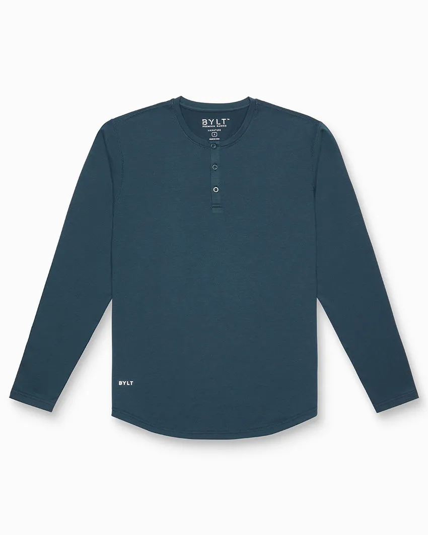 Henley Drop-Cut Long Sleeve: BYLT Signature