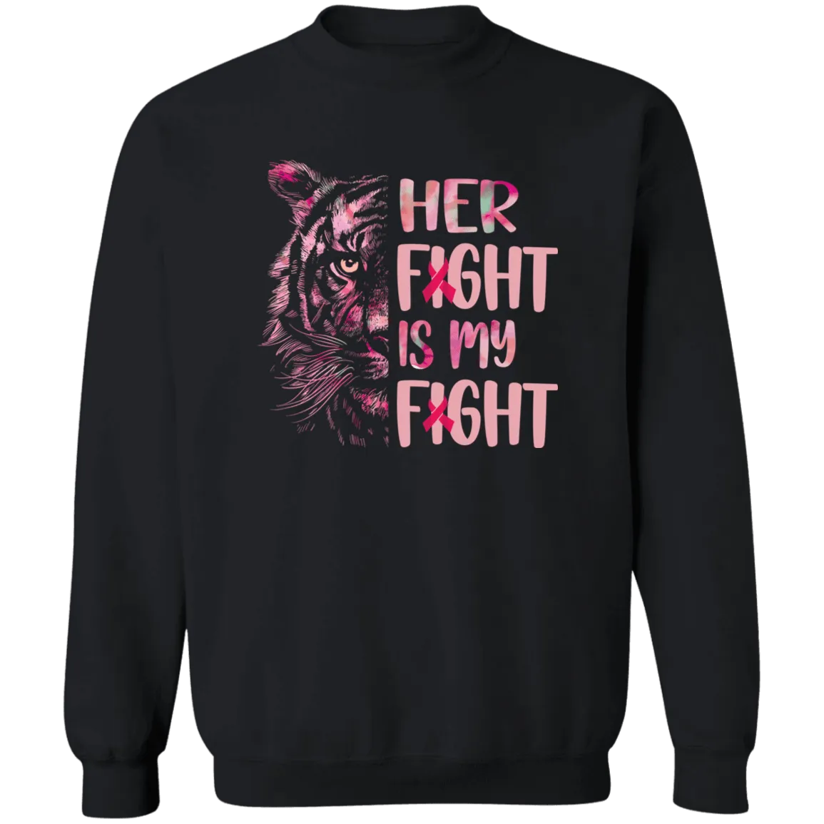 Her Fight Is My Fight Unisex Crewneck Pullover Sweatshirt