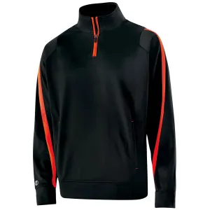 Holloway Youth Black/Orange Quarter Zip Determination Pullover