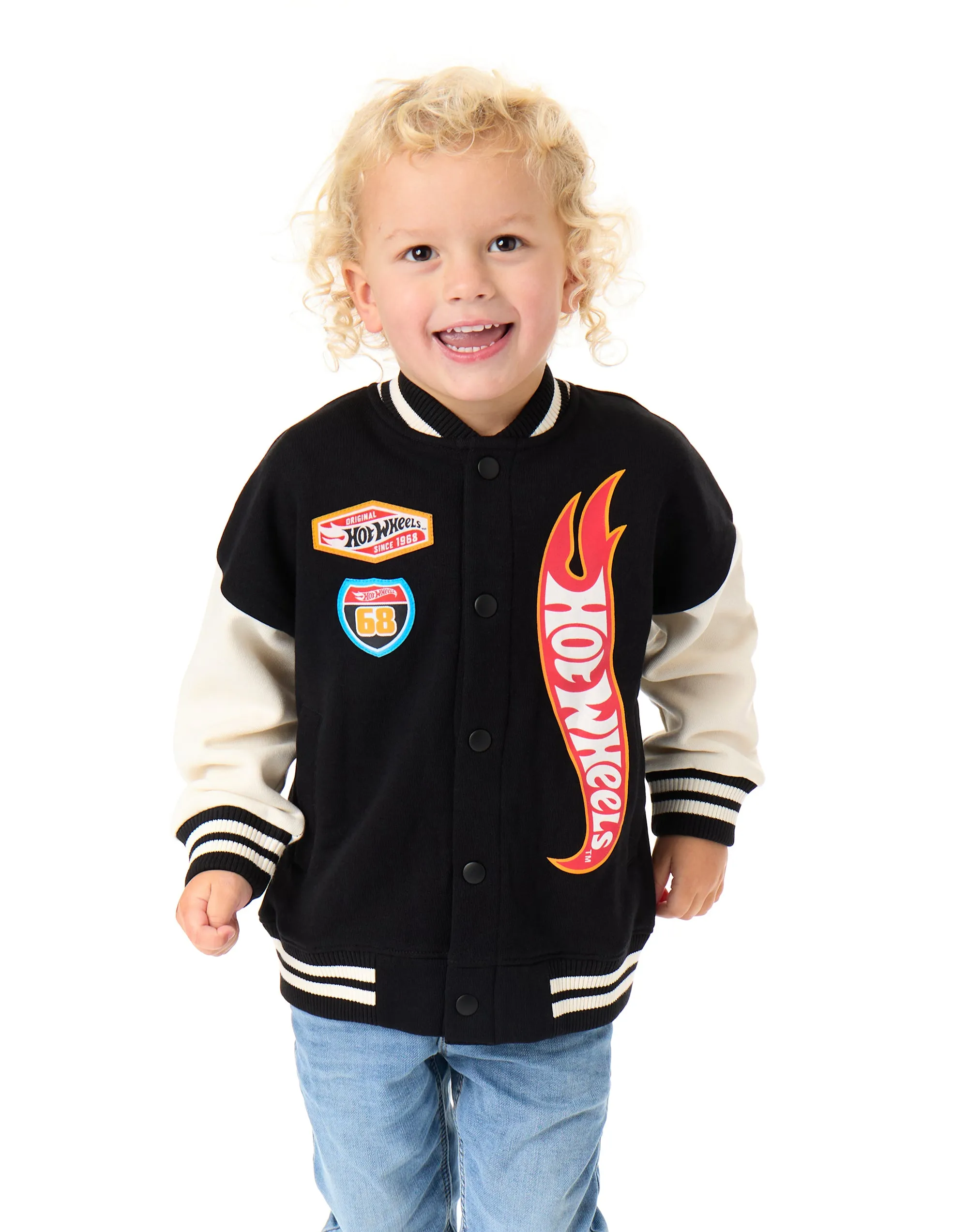 Hot Wheels Turbo Charged Boys Black Bomber Jacket