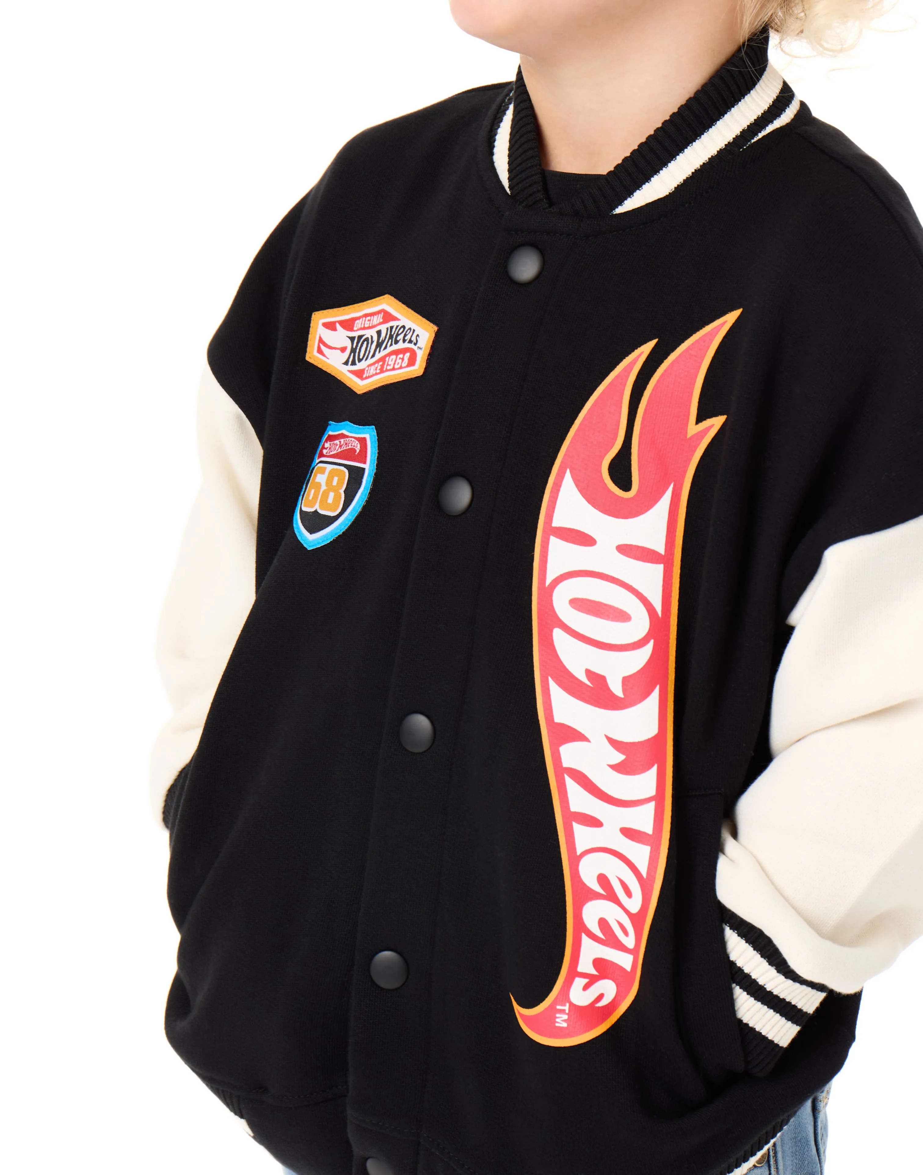 Hot Wheels Turbo Charged Boys Black Bomber Jacket