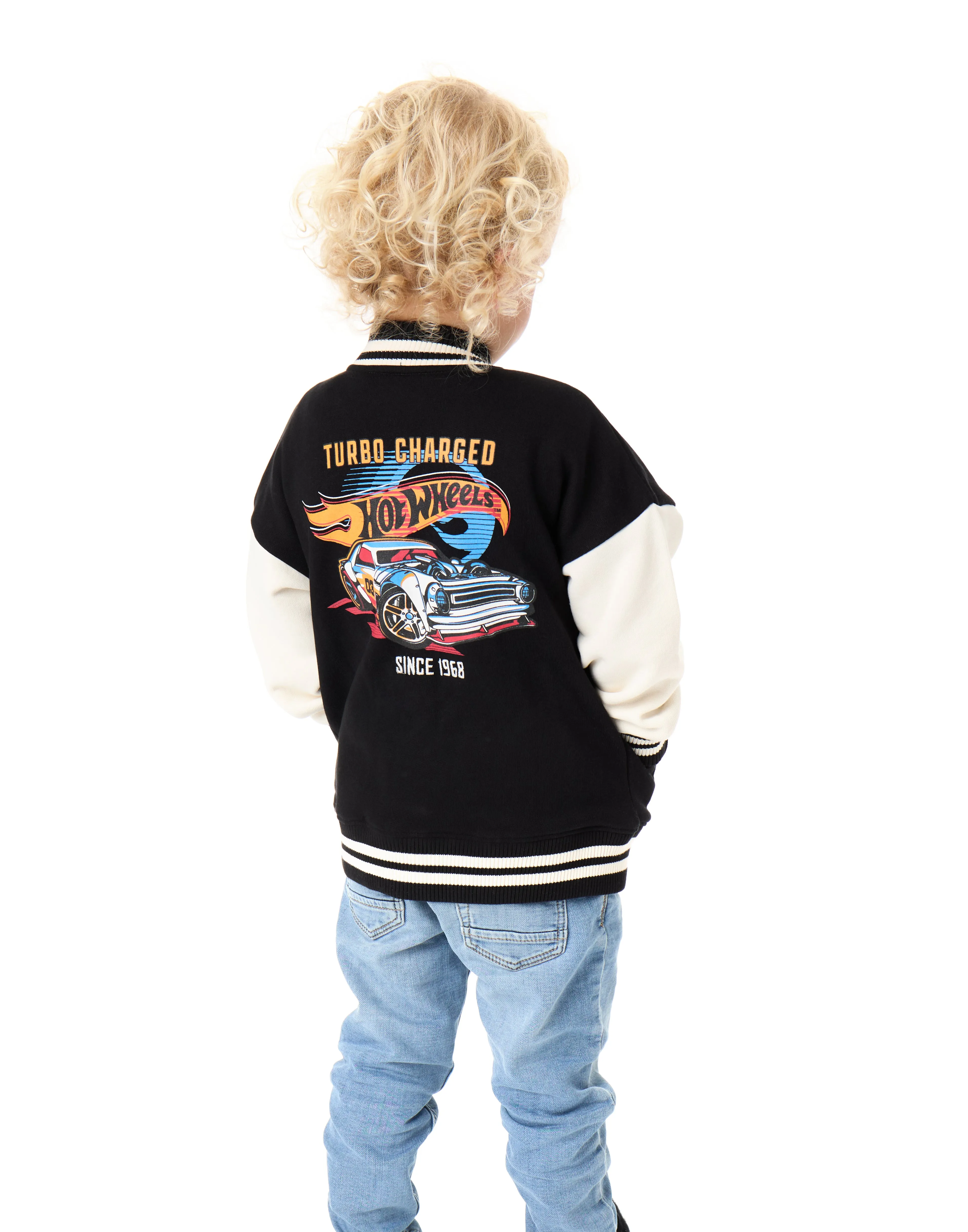 Hot Wheels Turbo Charged Boys Black Bomber Jacket