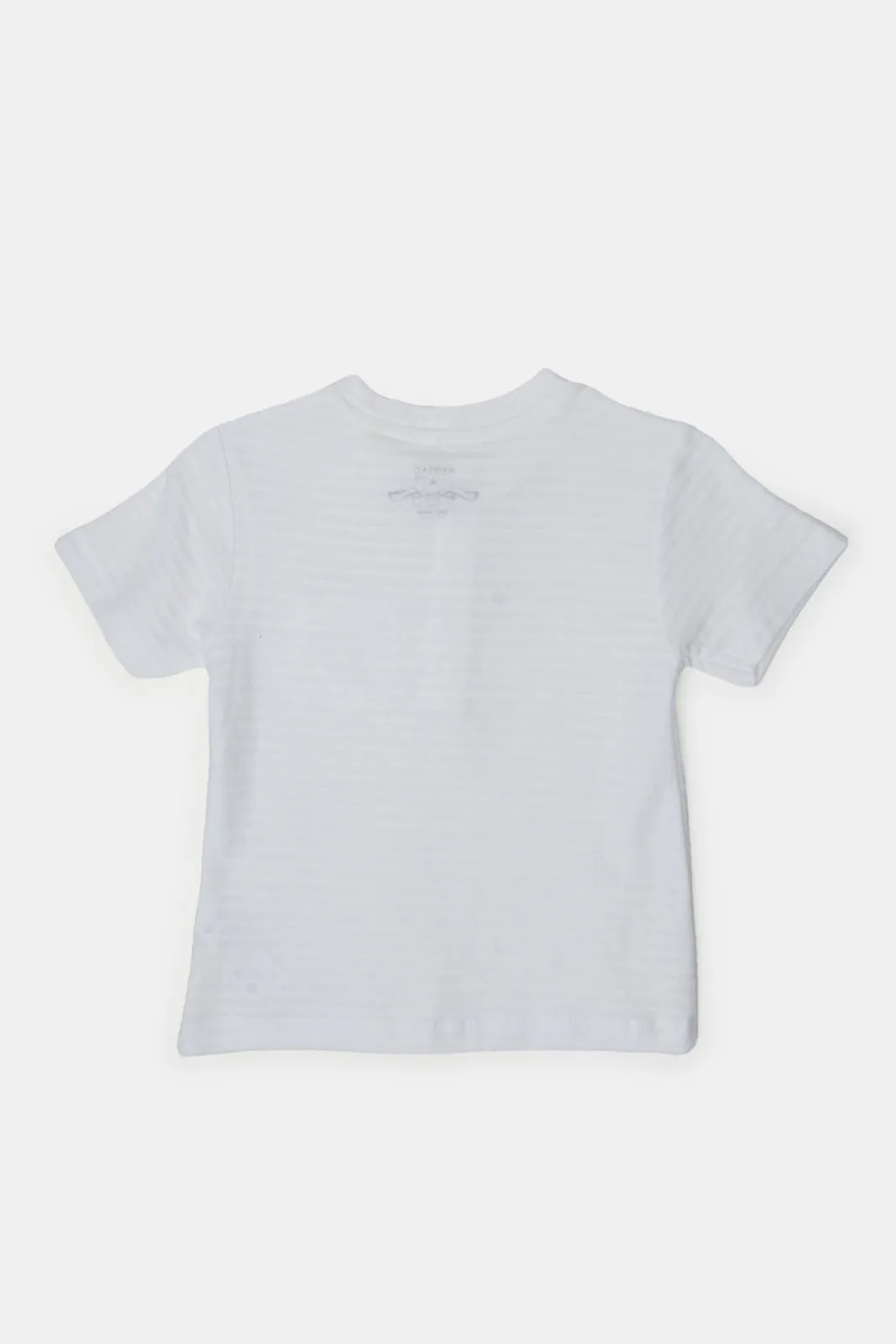 Infant Boys White Jacquard T-Shirt