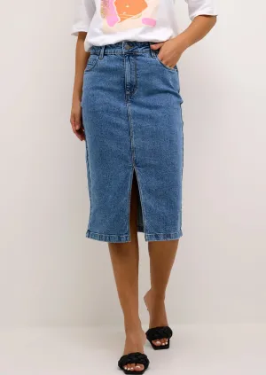 Kaffe KAbarbeth Denim Mid Length Skirt.