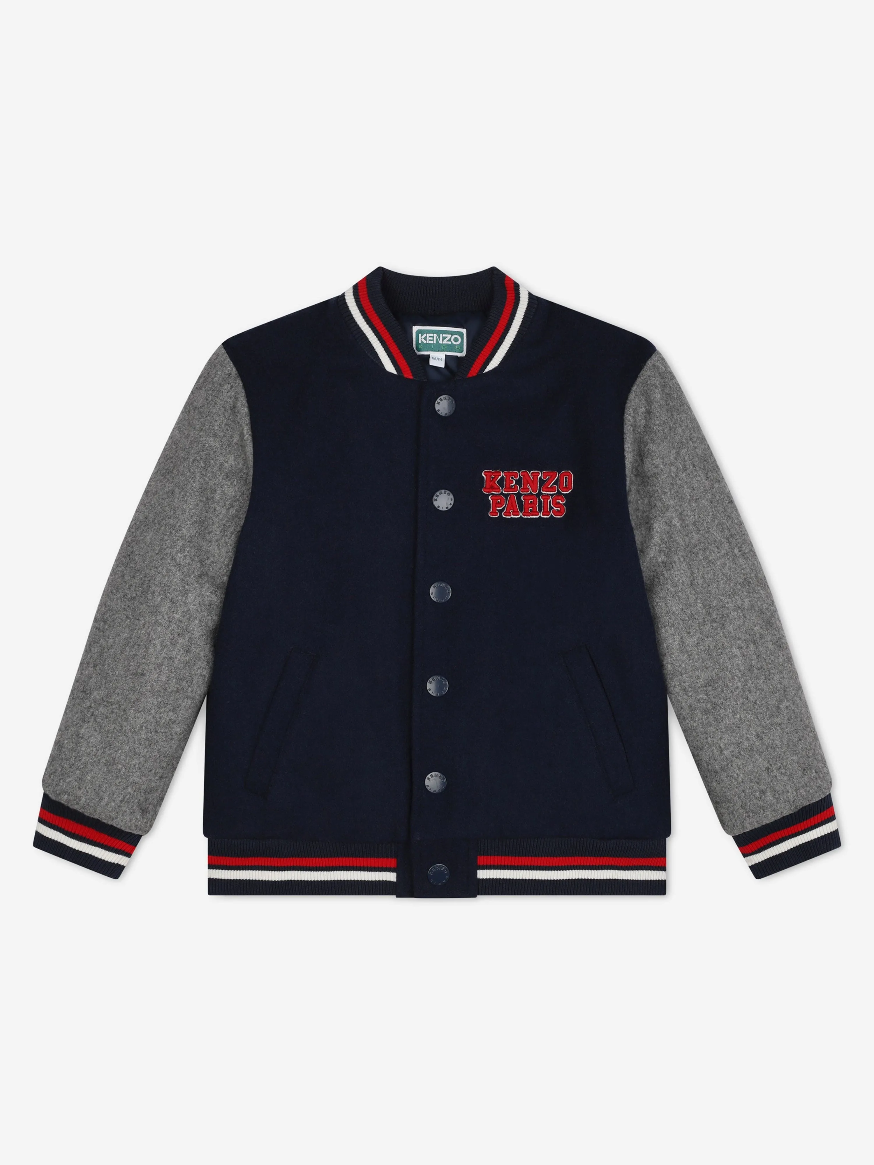 KENZO Boys Wool Bomber Jacket in Navy