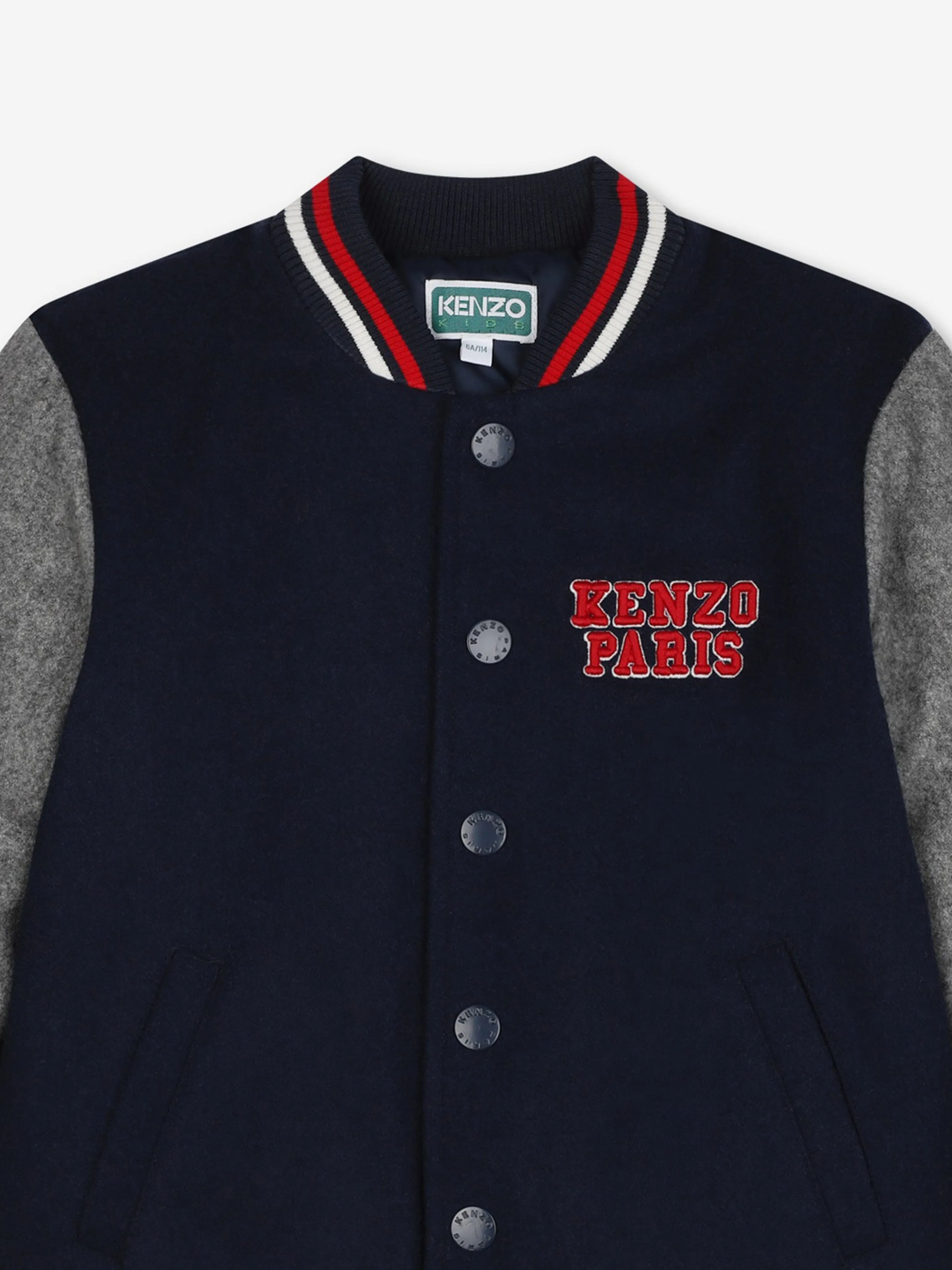 KENZO Boys Wool Bomber Jacket in Navy