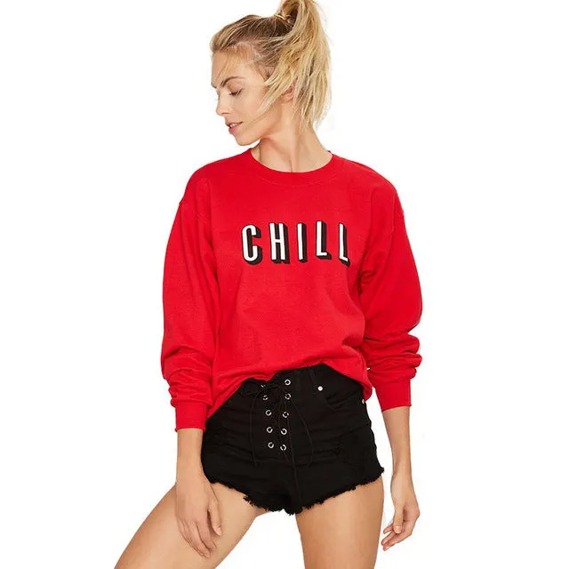 Ladies "chill" oversize pullover sweater