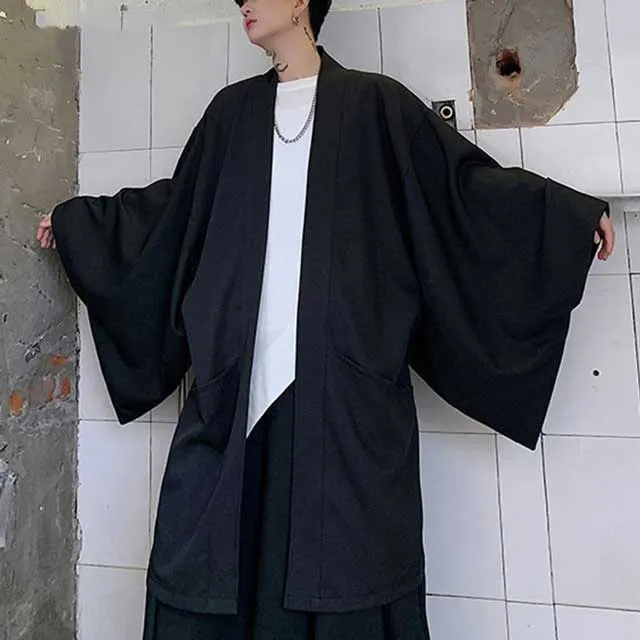 Long Black Kimono Cardigan