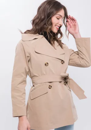 LOVE TREE LIGHT WEIGHT TRENCH COAT W/ TIE