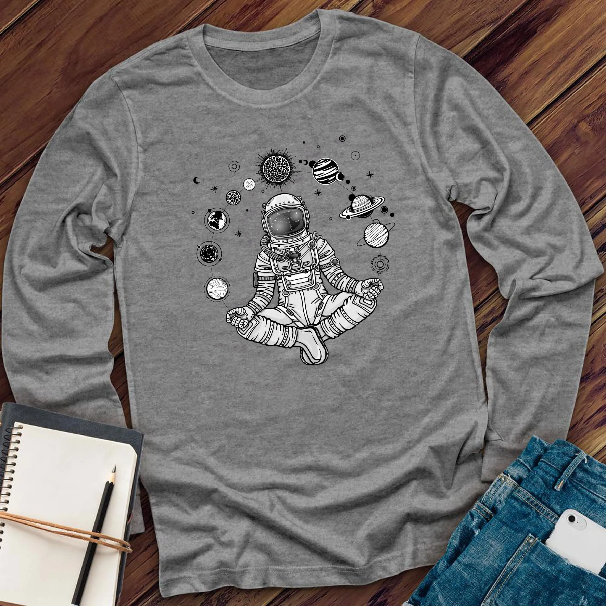 Meditating Astronaut Long Sleeve