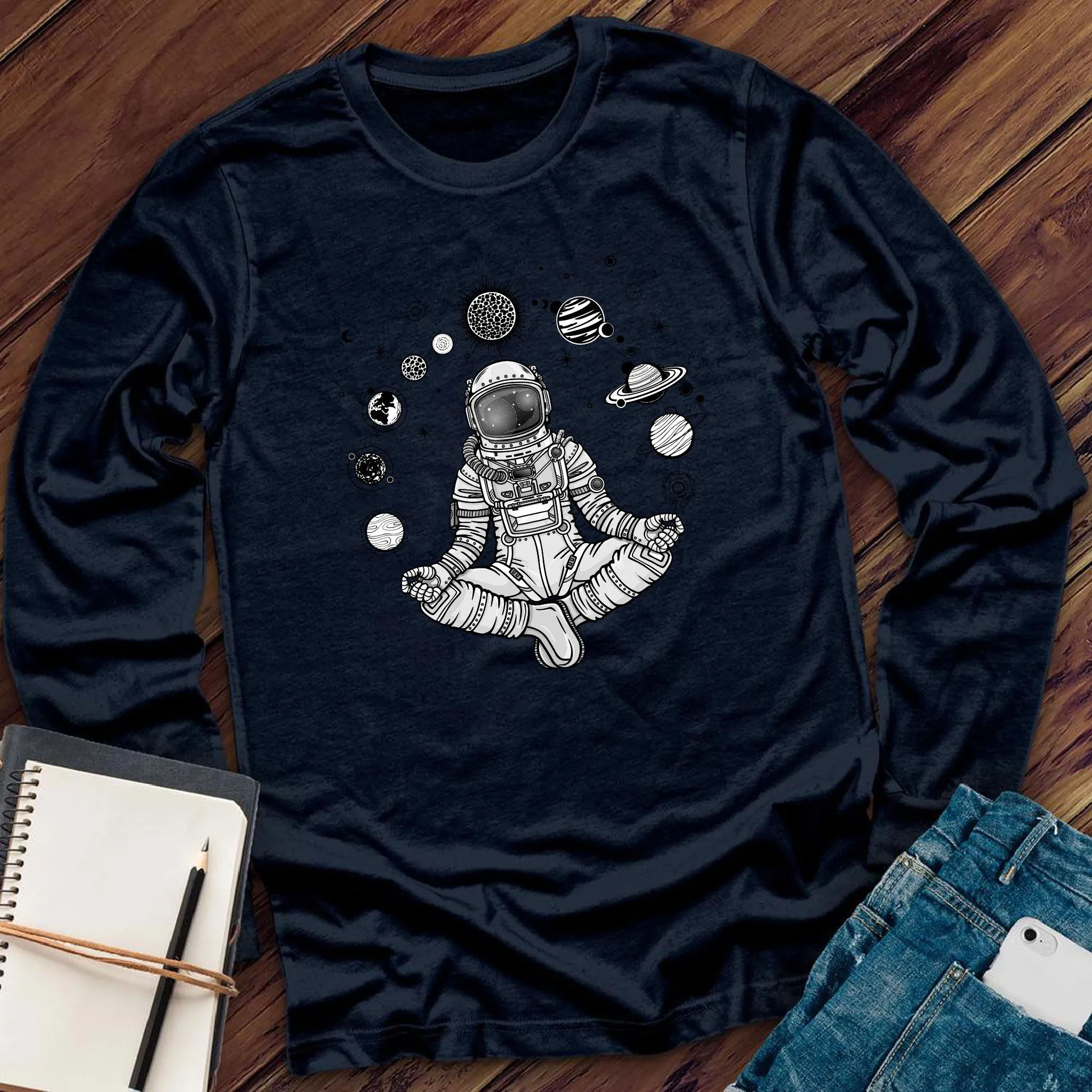 Meditating Astronaut Long Sleeve