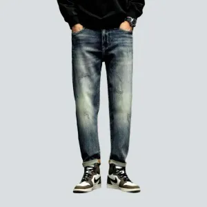 Medium wash fashion jeans
 for men