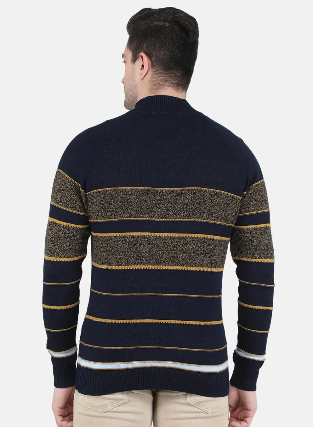 Men NAvy Blue Stripe Pullover