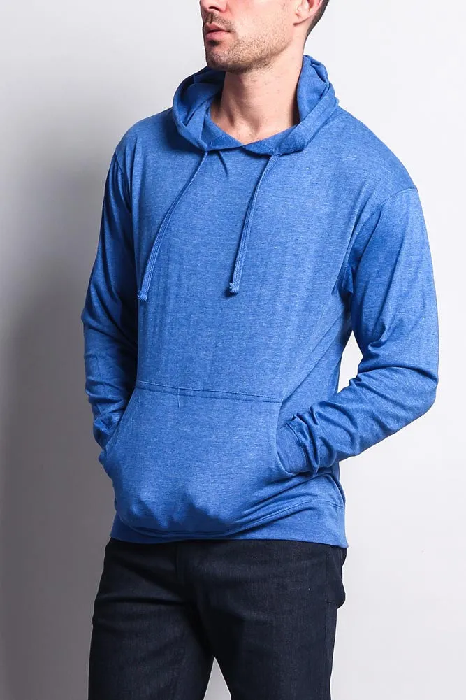 Men's Essential Cross-Dyed Heather Jersey Pullover Hoodie